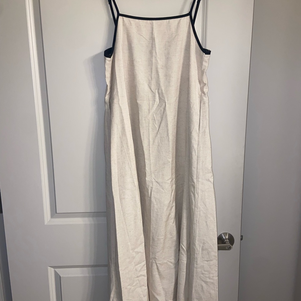 Elegant Cream Linen Maxi Dress